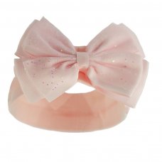 HB92-BP: Baby Pink Headband w/Glitter Bow